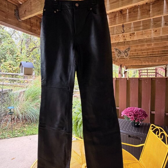 Newport News 100% Leather Flare Pants - Picture 2 of 7